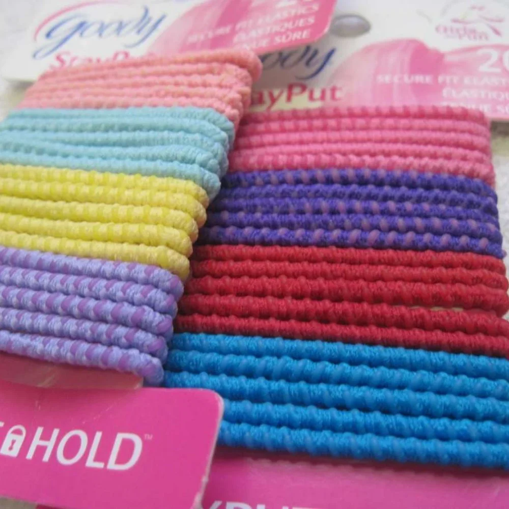 20 Goody Ouchless Stay Put Ponytailer Hair Bands No Metal Elastics Pastel Colors